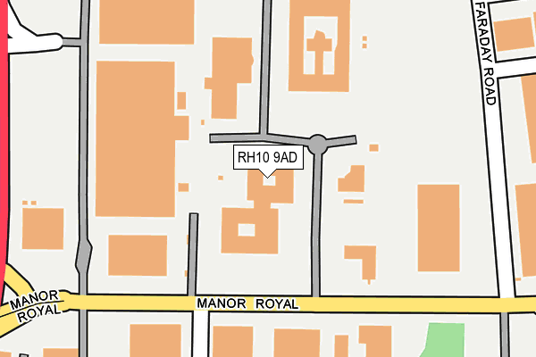 RH10 9AD map - OS OpenMap – Local (Ordnance Survey) RH10 9AD map - OS OpenMap – Local (Ordnance Survey)