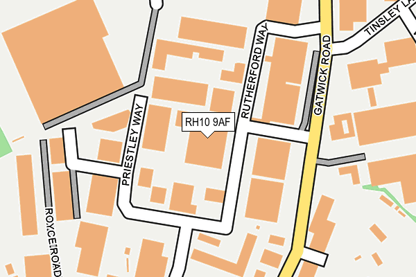 RH10 9AF map - OS OpenMap – Local (Ordnance Survey) RH10 9AF map - OS OpenMap – Local (Ordnance Survey)
