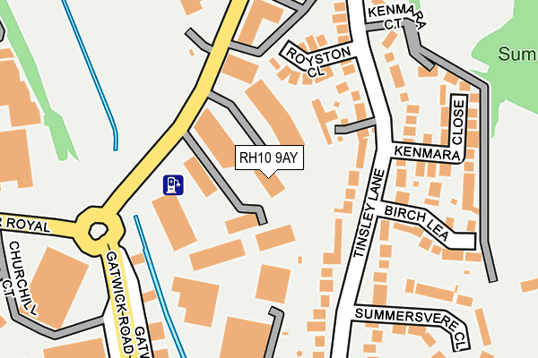 RH10 9AY map - OS OpenMap – Local (Ordnance Survey) RH10 9AY map - OS OpenMap – Local (Ordnance Survey)