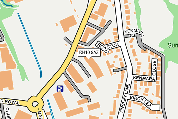 RH10 9AZ map - OS OpenMap – Local (Ordnance Survey) RH10 9AZ map - OS OpenMap – Local (Ordnance Survey)