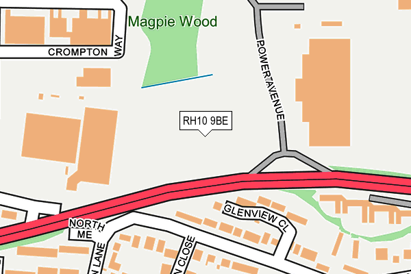 RH10 9BE map - OS OpenMap – Local (Ordnance Survey) RH10 9BE map - OS OpenMap – Local (Ordnance Survey)