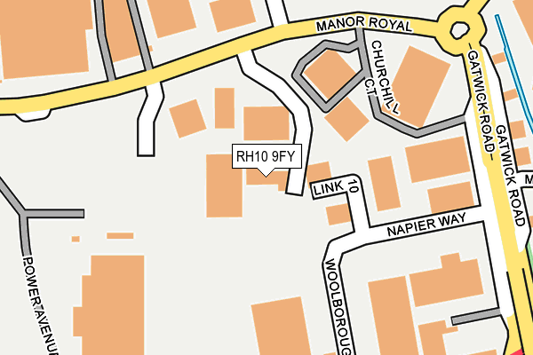 RH10 9FY map - OS OpenMap – Local (Ordnance Survey) RH10 9FY map - OS OpenMap – Local (Ordnance Survey)