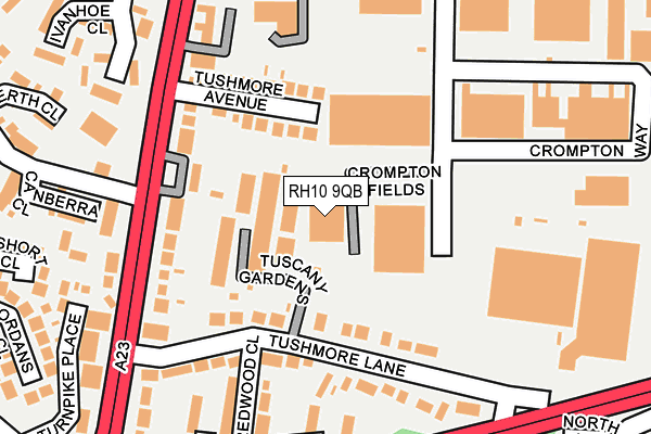 RH10 9QB map - OS OpenMap – Local (Ordnance Survey) RH10 9QB map - OS OpenMap – Local (Ordnance Survey)