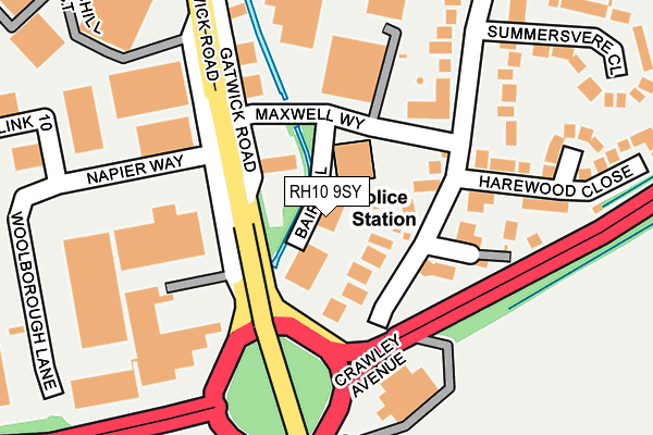 RH10 9SY map - OS OpenMap – Local (Ordnance Survey) RH10 9SY map - OS OpenMap – Local (Ordnance Survey)