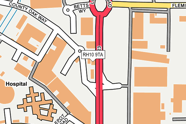 RH10 9TA map - OS OpenMap – Local (Ordnance Survey) RH10 9TA map - OS OpenMap – Local (Ordnance Survey)