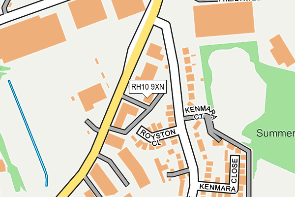 RH10 9XN map - OS OpenMap – Local (Ordnance Survey) RH10 9XN map - OS OpenMap – Local (Ordnance Survey)