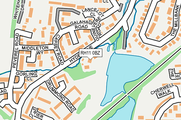RH11 0BZ map - OS OpenMap – Local (Ordnance Survey) RH11 0BZ map - OS OpenMap – Local (Ordnance Survey)
