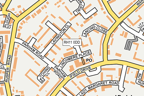 RH11 0DD map - OS OpenMap – Local (Ordnance Survey) RH11 0DD map - OS OpenMap – Local (Ordnance Survey)