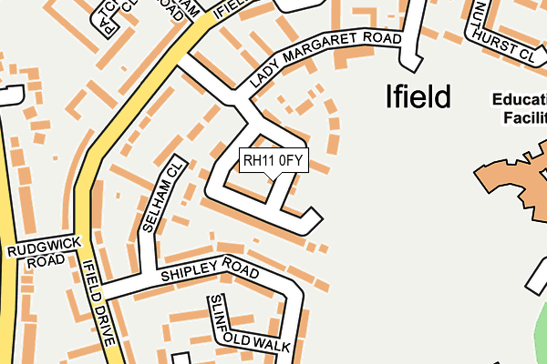 RH11 0FY map - OS OpenMap – Local (Ordnance Survey) RH11 0FY map - OS OpenMap – Local (Ordnance Survey)
