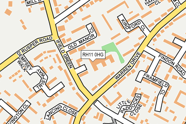 RH11 0HG map - OS OpenMap – Local (Ordnance Survey) RH11 0HG map - OS OpenMap – Local (Ordnance Survey)