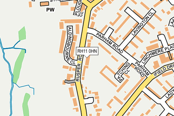 RH11 0HN map - OS OpenMap – Local (Ordnance Survey) RH11 0HN map - OS OpenMap – Local (Ordnance Survey)