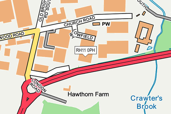 RH11 0PH map - OS OpenMap – Local (Ordnance Survey) RH11 0PH map - OS OpenMap – Local (Ordnance Survey)