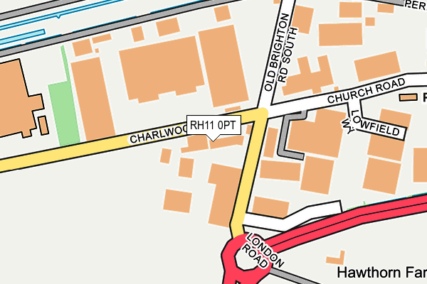 RH11 0PT map - OS OpenMap – Local (Ordnance Survey) RH11 0PT map - OS OpenMap – Local (Ordnance Survey)