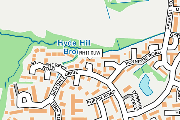 RH11 0UW map - OS OpenMap – Local (Ordnance Survey) RH11 0UW map - OS OpenMap – Local (Ordnance Survey)