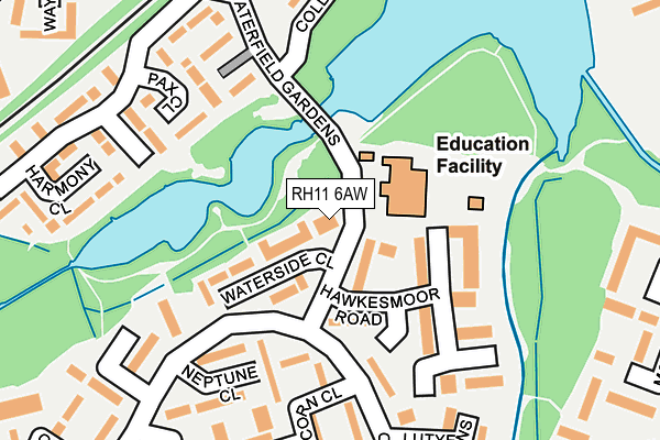 RH11 6AW map - OS OpenMap – Local (Ordnance Survey) RH11 6AW map - OS OpenMap – Local (Ordnance Survey)