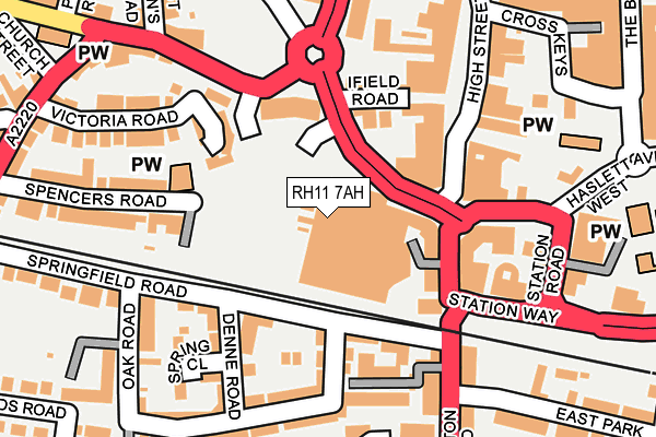 RH11 7AH map - OS OpenMap – Local (Ordnance Survey) RH11 7AH map - OS OpenMap – Local (Ordnance Survey)
