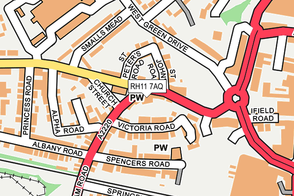 RH11 7AQ map - OS OpenMap – Local (Ordnance Survey) RH11 7AQ map - OS OpenMap – Local (Ordnance Survey)