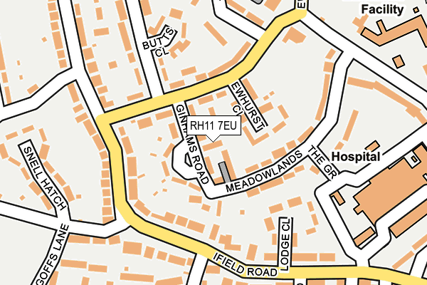RH11 7EU map - OS OpenMap – Local (Ordnance Survey) RH11 7EU map - OS OpenMap – Local (Ordnance Survey)