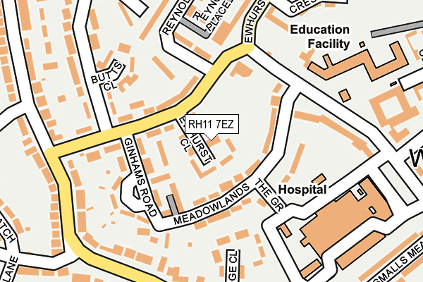 RH11 7EZ map - OS OpenMap – Local (Ordnance Survey) RH11 7EZ map - OS OpenMap – Local (Ordnance Survey)