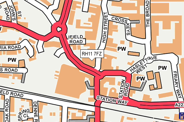 RH11 7FZ map - OS OpenMap – Local (Ordnance Survey) RH11 7FZ map - OS OpenMap – Local (Ordnance Survey)