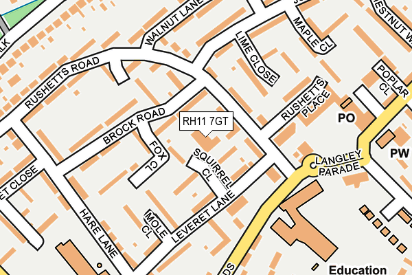 RH11 7GT map - OS OpenMap – Local (Ordnance Survey) RH11 7GT map - OS OpenMap – Local (Ordnance Survey)