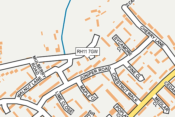 RH11 7GW map - OS OpenMap – Local (Ordnance Survey) RH11 7GW map - OS OpenMap – Local (Ordnance Survey)