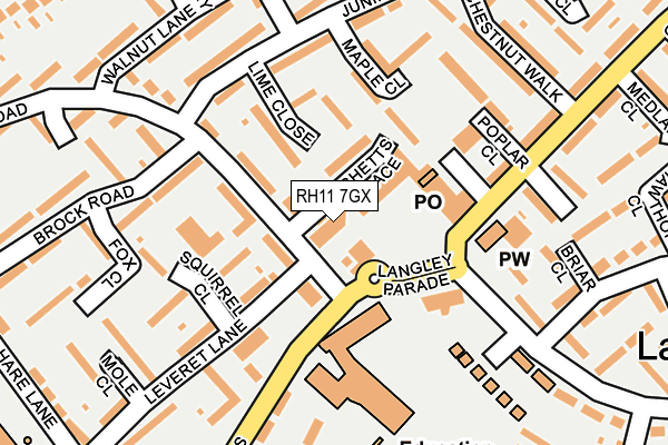 RH11 7GX map - OS OpenMap – Local (Ordnance Survey) RH11 7GX map - OS OpenMap – Local (Ordnance Survey)