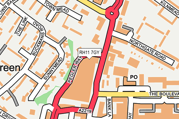 RH11 7GY map - OS OpenMap – Local (Ordnance Survey) RH11 7GY map - OS OpenMap – Local (Ordnance Survey)