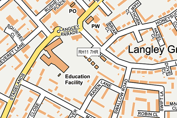 RH11 7HR map - OS OpenMap – Local (Ordnance Survey)