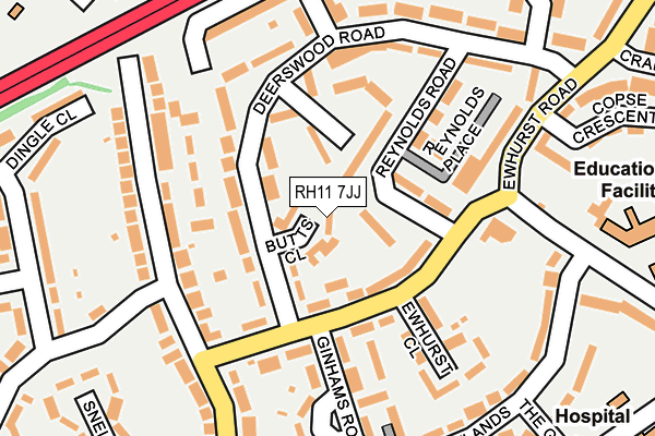 RH11 7JJ map - OS OpenMap – Local (Ordnance Survey) RH11 7JJ map - OS OpenMap – Local (Ordnance Survey)