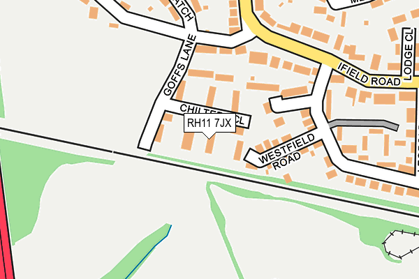 RH11 7JX map - OS OpenMap – Local (Ordnance Survey) RH11 7JX map - OS OpenMap – Local (Ordnance Survey)