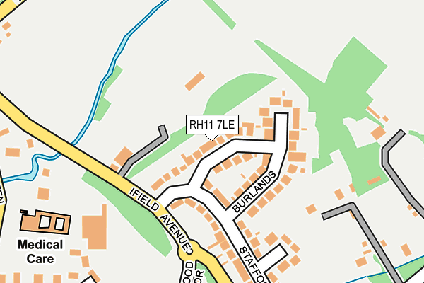 RH11 7LE map - OS OpenMap – Local (Ordnance Survey) RH11 7LE map - OS OpenMap – Local (Ordnance Survey)