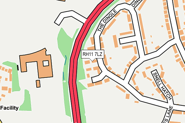 RH11 7LZ map - OS OpenMap – Local (Ordnance Survey) RH11 7LZ map - OS OpenMap – Local (Ordnance Survey)