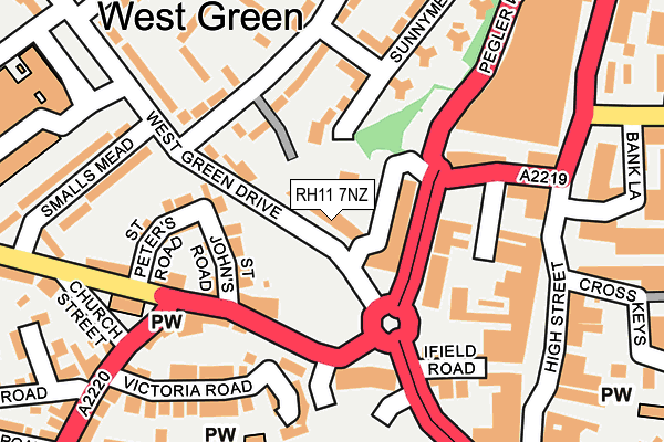 RH11 7NZ map - OS OpenMap – Local (Ordnance Survey) RH11 7NZ map - OS OpenMap – Local (Ordnance Survey)