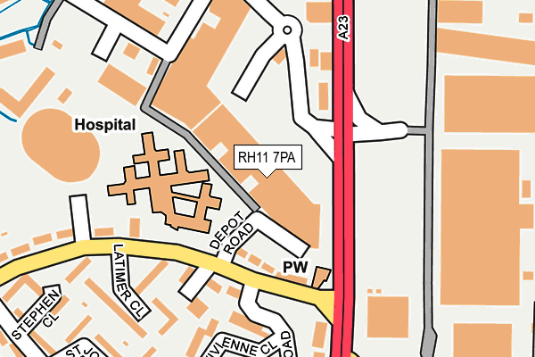 RH11 7PA map - OS OpenMap – Local (Ordnance Survey) RH11 7PA map - OS OpenMap – Local (Ordnance Survey)