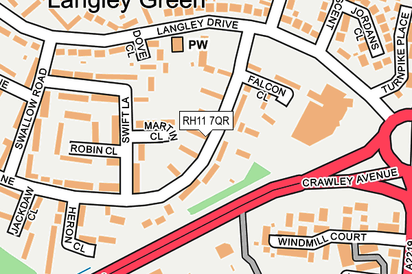 RH11 7QR map - OS OpenMap – Local (Ordnance Survey) RH11 7QR map - OS OpenMap – Local (Ordnance Survey)