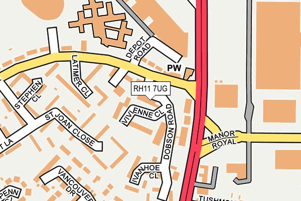 RH11 7UG map - OS OpenMap – Local (Ordnance Survey) RH11 7UG map - OS OpenMap – Local (Ordnance Survey)