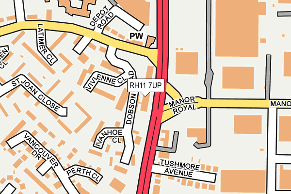 RH11 7UP map - OS OpenMap – Local (Ordnance Survey) RH11 7UP map - OS OpenMap – Local (Ordnance Survey)