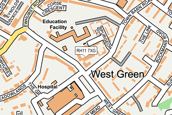 RH11 7XG map - OS OpenMap – Local (Ordnance Survey) RH11 7XG map - OS OpenMap – Local (Ordnance Survey)