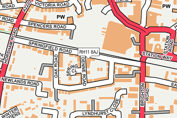 RH11 8AJ map - OS OpenMap – Local (Ordnance Survey) RH11 8AJ map - OS OpenMap – Local (Ordnance Survey)