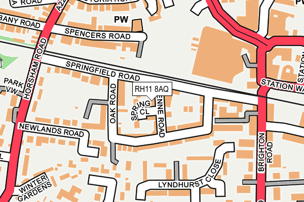 RH11 8AQ map - OS OpenMap – Local (Ordnance Survey) RH11 8AQ map - OS OpenMap – Local (Ordnance Survey)