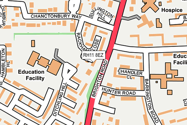RH11 8EZ map - OS OpenMap – Local (Ordnance Survey) RH11 8EZ map - OS OpenMap – Local (Ordnance Survey)