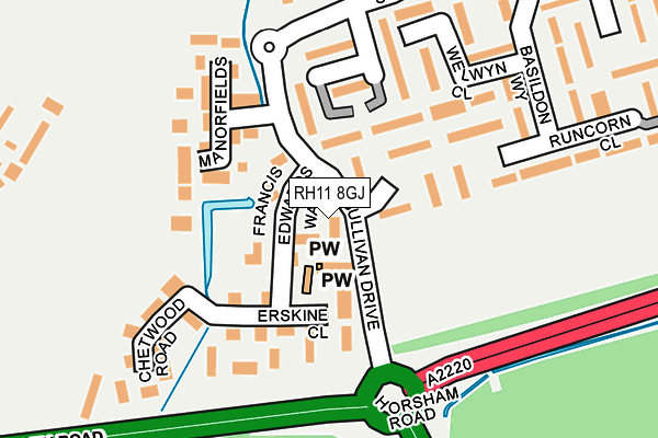 RH11 8GJ map - OS OpenMap – Local (Ordnance Survey) RH11 8GJ map - OS OpenMap – Local (Ordnance Survey)
