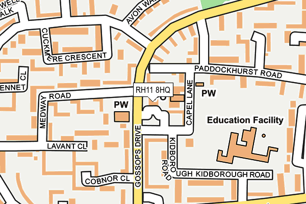 RH11 8HQ map - OS OpenMap – Local (Ordnance Survey) RH11 8HQ map - OS OpenMap – Local (Ordnance Survey)