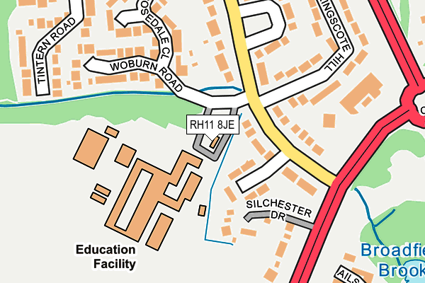 RH11 8JE map - OS OpenMap – Local (Ordnance Survey) RH11 8JE map - OS OpenMap – Local (Ordnance Survey)