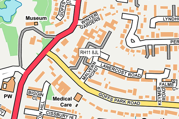 RH11 8JL map - OS OpenMap – Local (Ordnance Survey) RH11 8JL map - OS OpenMap – Local (Ordnance Survey)