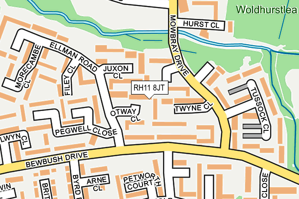RH11 8JT map - OS OpenMap – Local (Ordnance Survey) RH11 8JT map - OS OpenMap – Local (Ordnance Survey)