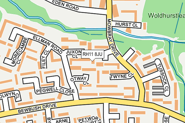 RH11 8JU map - OS OpenMap – Local (Ordnance Survey) RH11 8JU map - OS OpenMap – Local (Ordnance Survey)