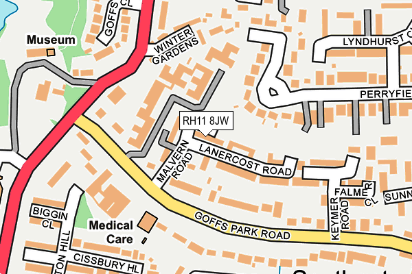 RH11 8JW map - OS OpenMap – Local (Ordnance Survey) RH11 8JW map - OS OpenMap – Local (Ordnance Survey)