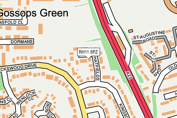 RH11 8PZ map - OS OpenMap – Local (Ordnance Survey) RH11 8PZ map - OS OpenMap – Local (Ordnance Survey)